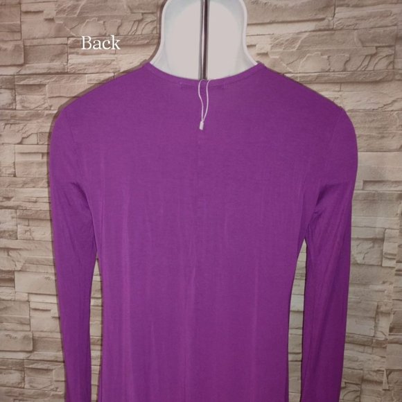 Urban Co Co, Stylish Long Purple Top in size Large  NWOT - Picture 4 of 8